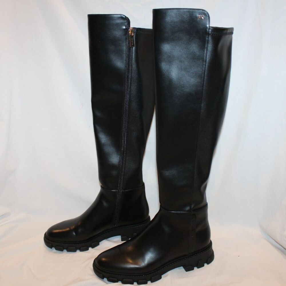 Michael Kors Women Tall Riding Boots PU with Back Stretch Panel NIB SZ 7.5 $345